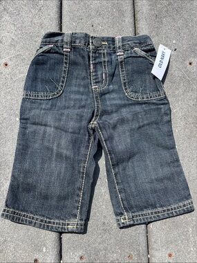 NWT Old Navy Baby Girl Dark Wash Jeans, Elastic Waist, Pockets, Size 3-6 months